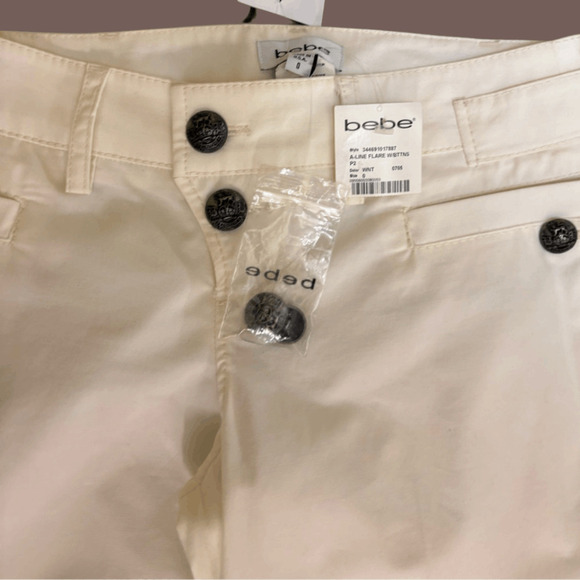 Bebe Sailor Flare Pants | Winter White | Size 0 | Deadstock Y2K - Picture 4 of 4